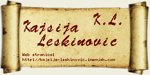 Kajsija Leškinović vizit kartica